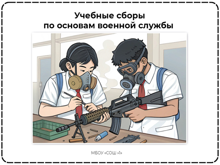 Учебные сборы по основам военной службы с юношами 8, 10-х классов.